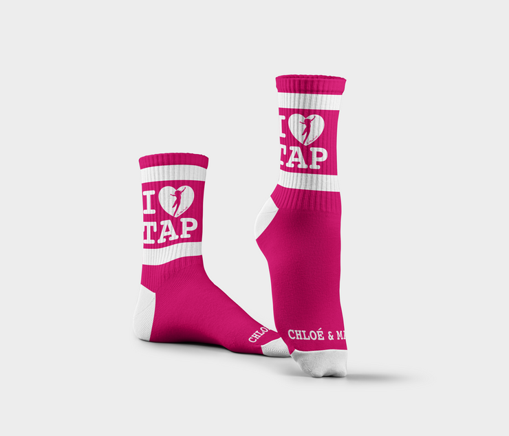 I Love Tap - Striped Crew Socks