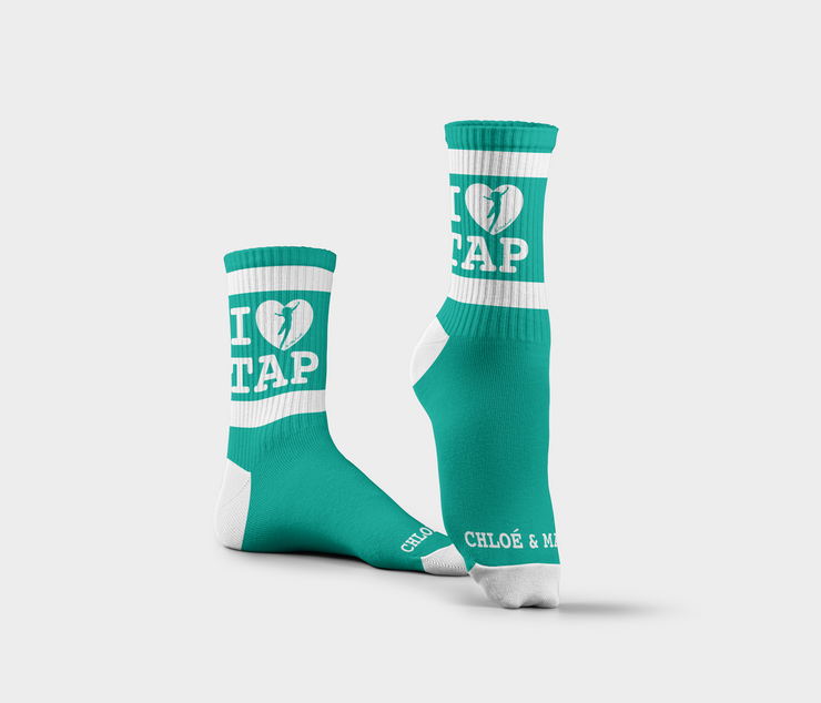 I Love Tap - Striped Crew Socks