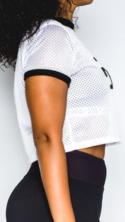 I Love Tap - White Cropped Jersey T-Shirt